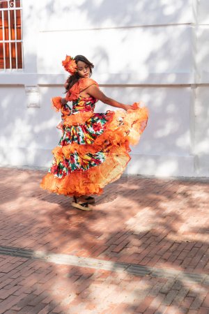 Woman Performing Colombian Traditional Dance