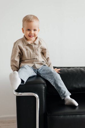 Photo for Portrait of adorable little boy having fun at home - Royalty Free Image