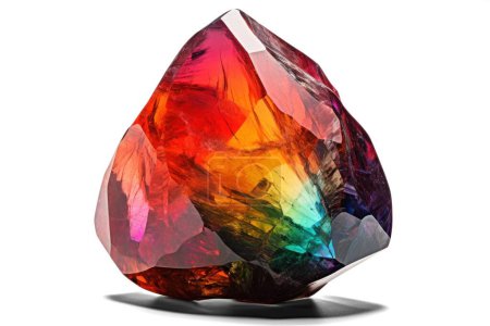 Foto de Piedra preciosa y colorida gema aislada sobre fondo transparente con sombra, png - Imagen libre de derechos