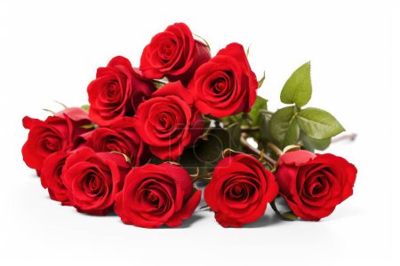 Photo for Red bunch bouquet of roses, isolated on transparent background, png file - Royalty Free Image