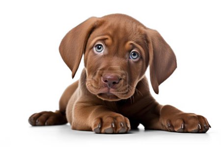 Photo for Small puppy isolated on transparent background, png file - Royalty Free Image