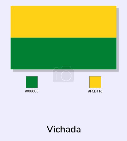 Foto de Vector Ilustración de la bandera de Vichada aislada sobre fondo azul claro. Ilustración Bandera de Vichada con códigos de color. Lo más cerca posible del original. listo para usar, fácil de editar. vector eps10. - Imagen libre de derechos