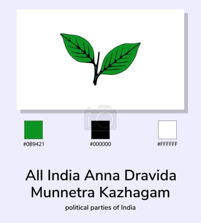Foto de Ilustración vectorial de toda la India Anna Dravida Munnetra Bandera de Kazhagam aislada sobre fondo azul claro. Lo más cerca posible del original. - Imagen libre de derechos