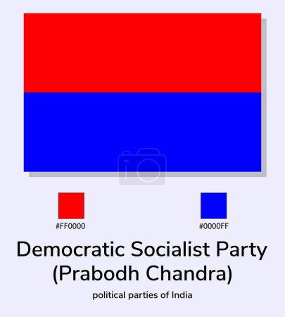 Foto de Ilustración vectorial de la bandera del Partido Socialista Democrático aislada sobre fondo azul claro. Lo más cerca posible del original. listo para usar, fácil de editar. - Imagen libre de derechos