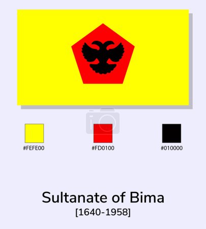 Téléchargez les illustrations : Illustration vectorielle du drapeau Sultanat de Bima isolé sur fond bleu clair. Aussi proche que possible de l'original. prêt à l'emploi, facile à éditer. - en licence libre de droit