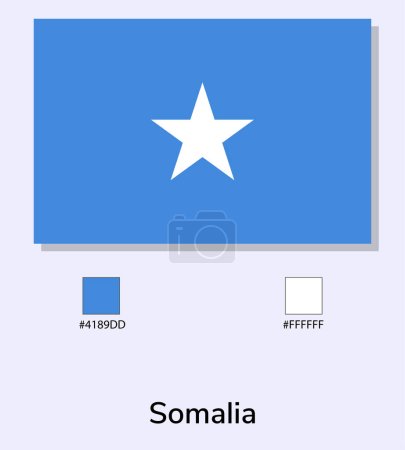 Vektorillustration der Flagge der Bundesrepublik Somalia isoliert auf hellblauem Hintergrund. So nah wie möglich am Original. gebrauchsfertig, leicht zu bearbeiten.