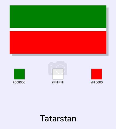 Téléchargez les illustrations : Illustration vectorielle du drapeau tatarstan isolé sur fond bleu clair. Illustration Drapeau tatarstan avec codes couleurs. Aussi proche que possible de l'original. prêt à l'emploi, facile à éditer. - en licence libre de droit