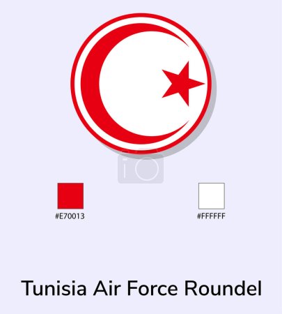 Foto de Vector Ilustración de la bandera de Túnez Air Force Roundel aislada sobre fondo azul claro. Ilustración Bandera de Túnez Fuerza Aérea con Códigos de Color. - Imagen libre de derechos