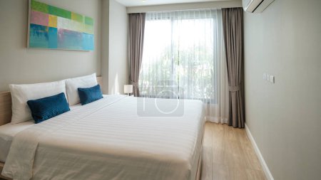 Photo for Luxury bedroom in a new build condo apartment in Phuket Thailand November 2022 - Royalty Free Image