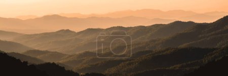 Photo for Sunset in the mountains of Northern Thailand Chiang Mai. beautiful sunset in the mountains. - Royalty Free Image