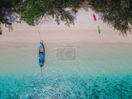 Photo for Koh Kradan Island with a white tropical beach and turqouse colored ocean. - Royalty Free Image