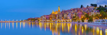 Photo for Menton, Provence-Alpes-Cote dAzur, France Europe during a summer evening. Menton French rivieraa - Royalty Free Image
