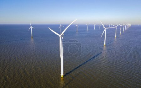 Photo for Wind Turbines Windmill Energy Farm in the Netherlands - Royalty Free Image