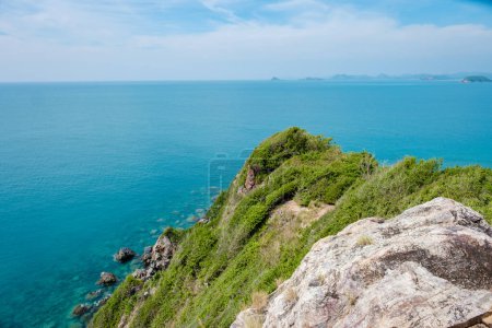 Photo for Viewpoint over Ko Kham Island Sattahip Chonburi Samaesan Thailand a tropical island with turqouse colored ocen, you can reach the viewpoint after a short hike in the jungle forest - Royalty Free Image