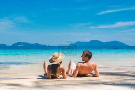 Photo for Koh Wai Island Trat Thailand is a tinny tropical Island near Koh Chang. a young couple of men and women on a tropical beach during a luxury vacation in Thailand - Royalty Free Image
