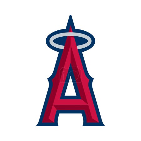 Ilustración de Vinnitsa, Ukraine - December 21, 2022: MLB Los Angeles Angels sport baseball team logo. - Imagen libre de derechos
