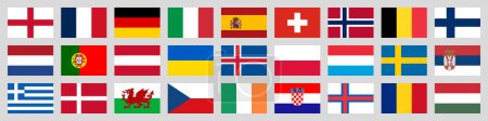 Flag set Europe countries icons