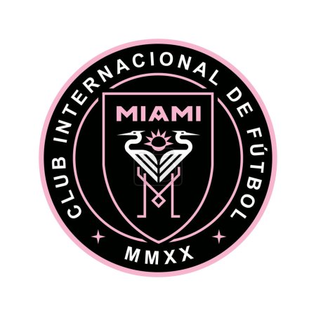 Illustration for Vinnitsa, Ukraine - January 10, 2023: American football soccer Inter Miami team logo icon - Royalty Free Image