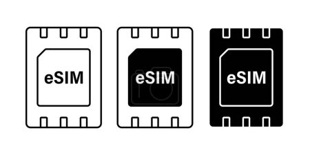 Illustration for E sim icon set simple design - Royalty Free Image