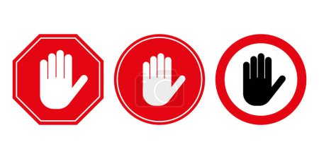 Illustration pour Stop attention signe de prudence icône symbole - image libre de droit