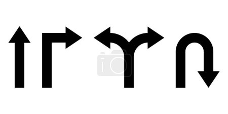 Illustration for Arrows icon symbol set simple design - Royalty Free Image