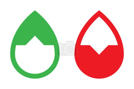 Illustration for Low and high cal drop icons - Royalty Free Image