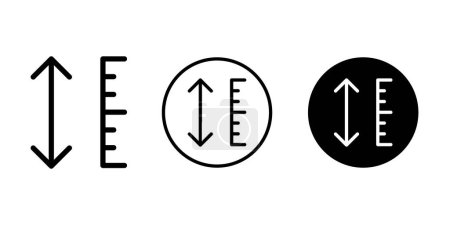 Téléchargez les illustrations : Réglable hauteur icône symbole ensemble - en licence libre de droit
