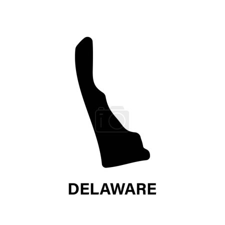 Téléchargez les illustrations : Icône de silhouette de carte d'état Delaware - en licence libre de droit