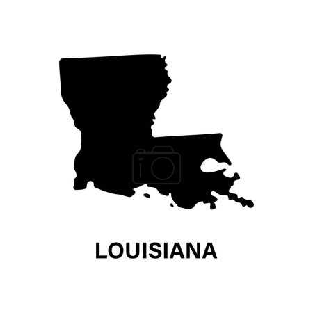 Téléchargez les illustrations : Louisiane état carte silhouette icône - en licence libre de droit