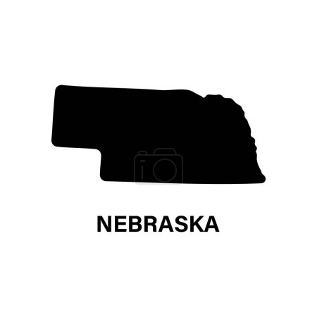 Téléchargez les illustrations : Icône de silhouette de carte d'état du Nebraska - en licence libre de droit