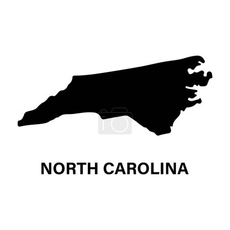 Ilustración de Icono de silueta de mapa del estado de Carolina del Norte - Imagen libre de derechos