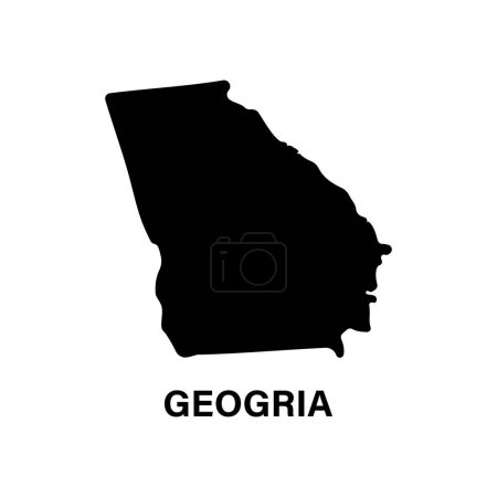 Téléchargez les illustrations : Géorgie état carte silhouette icône - en licence libre de droit