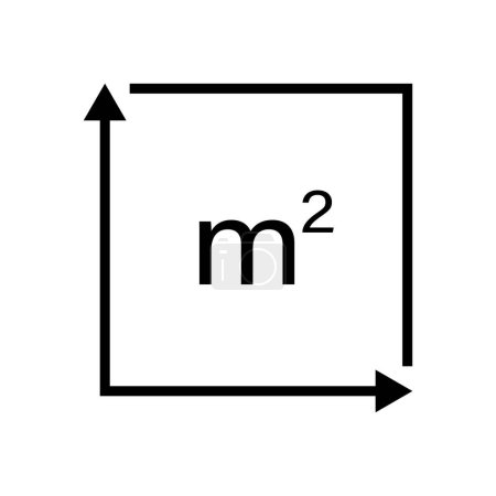 M2 Square meter icon with arrows