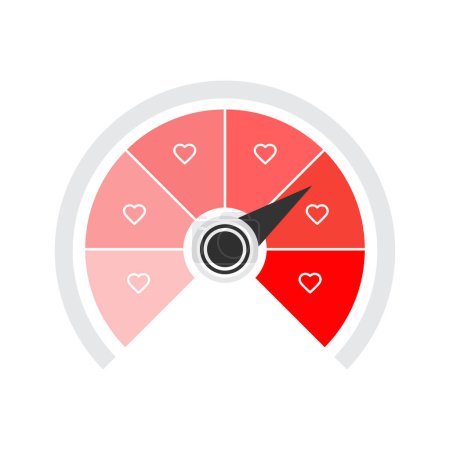 Illustration for Love heart rating tester icon - Royalty Free Image