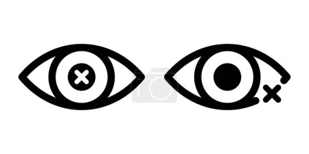 Eye problem. Blind icon set