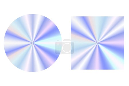 Holographic object sticker circle and square