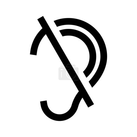 Symbole d'icône de surdité conception simple de base