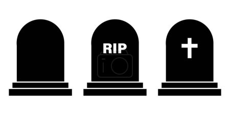 Tombstone silhouette icon symbol set 