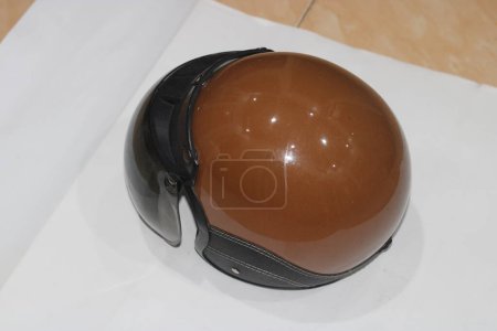 Photo for Photo of brown helmet with black mirrors - Royalty Free Image