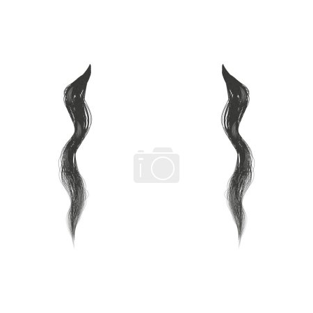 Foto de Ortodoxo judío payot negro cabello sidelocks o sideburns cara swap foto mockup aislado en blanco fondo. - Imagen libre de derechos