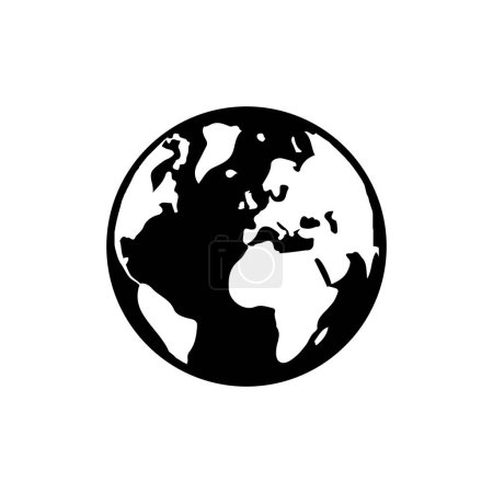 Téléchargez les illustrations : L'icône de la planète Terre. Symbole mondial. Illustration vectorielle. - en licence libre de droit