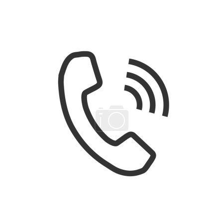 Telephone line icon with editable stroke. Vector illustration.