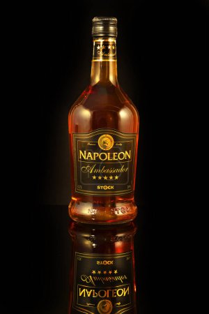 Photo for The basis of Napoleon Ambassador brandy is a top-quality distillate from selected varieties of Spanish wines aged for a long time in oak vats. Produced by Stock Pilsen, Czech Republic - Royalty Free Image