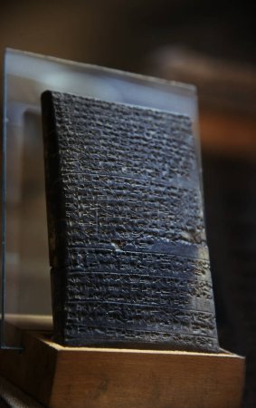 Photo for This tablet is friendly correspondence Egiptian Queen Naptera tu Hittite Queen Puduhepa, 1275-1220 B.C., Found Bogazkoy - Museum of Anatolian Civilization, Ankara, Turkey - Royalty Free Image