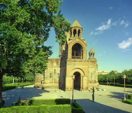 Photo for Echmiadzin Cathedral - The cathedral and church of Echmiatsin illustrate the evolution and development of the Armenian central-domed cross-hall type of church, Armenia, UNESCO World Heritage Site - Royalty Free Image