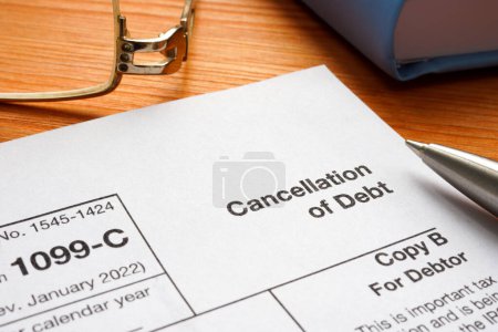 Photo for KYIV, UKRAINE - December 09, 2022. 1099-C form Cancellation of debt. Editorial. - Royalty Free Image