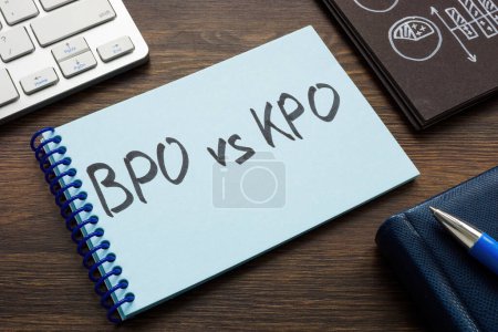 Téléchargez les photos : A Page with written words BPO vs KPO and pen. - en image libre de droit