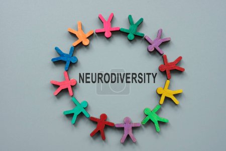 Photo for A Circle from colorful figures and sign neurodiversity. - Royalty Free Image
