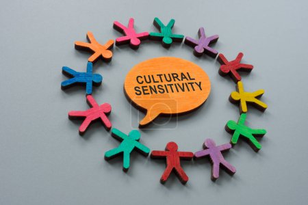 Foto de Circle from colorful figures and inscription cultural sensitivity. - Imagen libre de derechos
