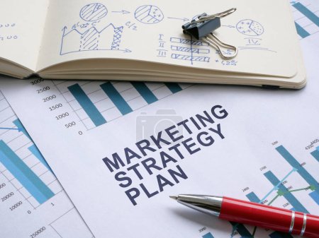 Photo for A Marketing strategy plan with charts and data. - Royalty Free Image
